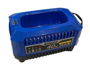 kobalt 40-volt lithium ion (li-ion) generation 2 compact cordless power equipment battery charger with new top load design, 2019 model