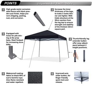 ABCCANOPY Stable Pop up Outdoor Canopy Tent, Black