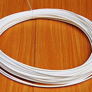 Wicker Repair Kit ,Round Synthetic Rattan Fix Kit Vinyl Plastic Waterproof Flat Brown Woven Rattan Ribbon for Garden Patio Furniture and Rattan Chair Sofa Couch Basket Replacement-0.55LB(Round-White)1