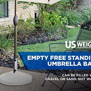US Weight Fillable Free Standing Umbrella Base, Empty, White