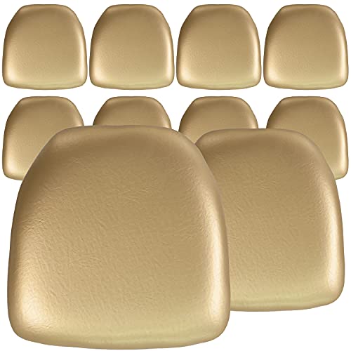 Flash Furniture 10 Pack Hard Gold Vinyl Chiavari Chair Cushion