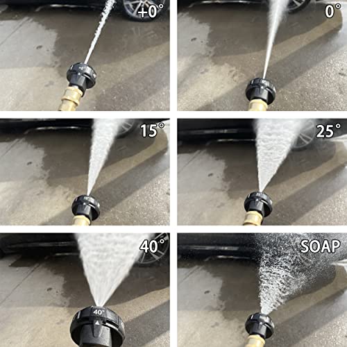 JOEJET Pressure Washer Nozzle Tips, 6-in-1 Quick Changeover, Adjustable Pressure Washer Nozzle with 1/4 Inch Quick Connect, 4000 PSI