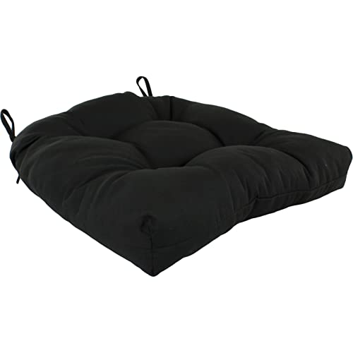 College Covers Everything Comfy Indoor/Outdoor Seat Patio D Cushion, 1 Count (Pack of 1), Black