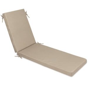 milliard memory foam outdoor chaise lounge chair cushion, with waterproof and washable cover, beige, 73x20x2.5