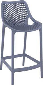 compamia air patio counter stool in dark gray (set of 2)