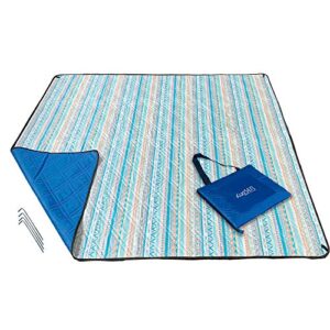 KuoSEN Outdoor Picnic Blanket Waterproof Sandproof 79''x59'' for Person 2-4, Beach Blanket Waterproof, Machine Washable Picnic Blanket Portable, Picnic Blanket Extra Large with Spikes (Bohemia)