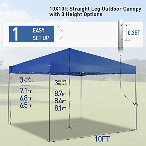 Canopy Tent Outdoor Canopy Party Shade 10 x 10ft Portable Pop Up Canopy Event Tent Party Tent Water Resistant Spacious Summer Cover Instant Canopy Shelter Tent with Wheeled Carry Bag