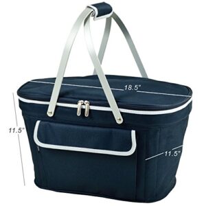 Picnic at Ascot Patented Insulated Folding Picnic Basket Cooler- Designed & Quality Approved in the USA
