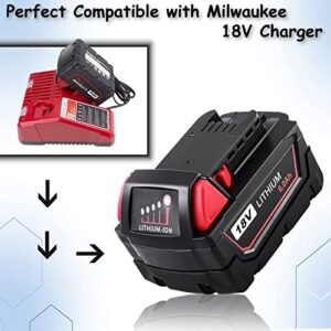 18V 6.0 Ah Replacement Lithium Battery for Milwaukee M18 Battery for Milwaukee 18V Battery 48-11-1815 48-11-1820 48-11-1828 48-11-1850 48-11-1840 Compatible with Milwaukee 18V Cordless Power Tools