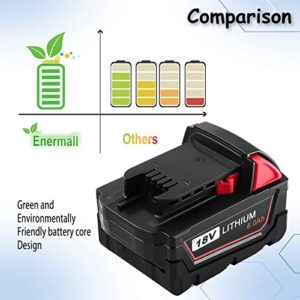 18V 6.0 Ah Replacement Lithium Battery for Milwaukee M18 Battery for Milwaukee 18V Battery 48-11-1815 48-11-1820 48-11-1828 48-11-1850 48-11-1840 Compatible with Milwaukee 18V Cordless Power Tools
