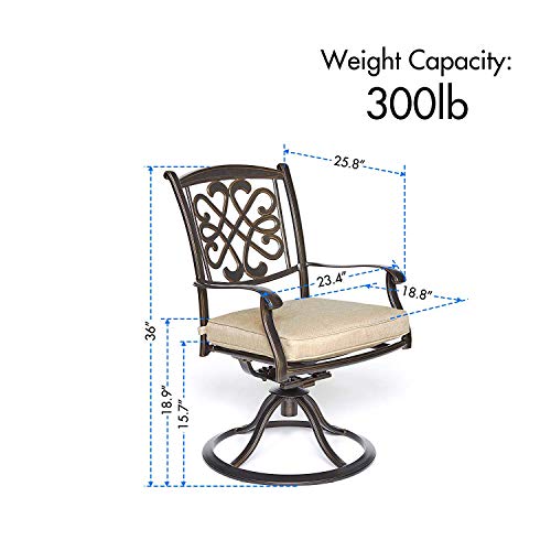 DALI Patio Dining Chairs, Swivel Rocker, Garden Backyard Chairs Outdoor Patio Furniture 2 Pcs Sets