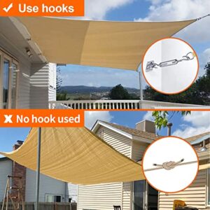 Coolyard 82 Pcs Sun Sail Shade Hardware Kit,Shade Sail Installation Kit 6 inch with Paracord Ropes for Triangle Rectangle Square Sun Shade Sails