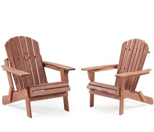 oversized & brushed decent wooden folding adirondack chair, cedar wood lounge patio chair for garden backyard firepit deck pool beach
