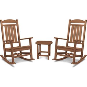 hanover pineapple cay all-weather porch rocking chair set outdoor furniture, brown