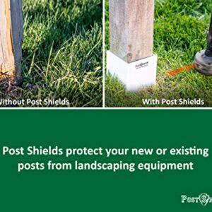 Post Shields Post Protector – This Protects Your Mailbox, Deck & Fence Posts from Damage by Lawn Maintenance Equipment – Fits Wood & Metal Posts – No Tools, Screws or Nails Needed