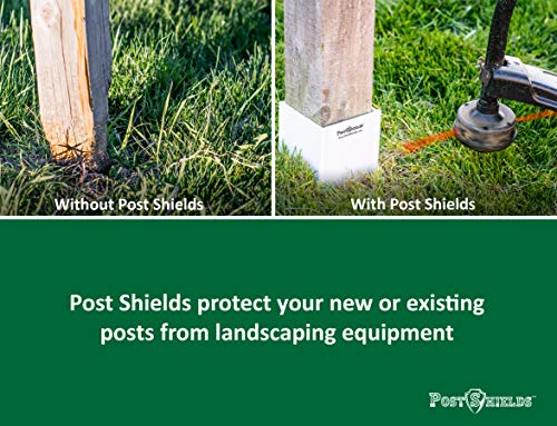 Post Shields Post Protector – This Protects Your Mailbox, Deck & Fence Posts from Damage by Lawn Maintenance Equipment – Fits Wood & Metal Posts – No Tools, Screws or Nails Needed