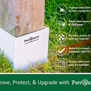 Post Shields Post Protector – This Protects Your Mailbox, Deck & Fence Posts from Damage by Lawn Maintenance Equipment – Fits Wood & Metal Posts – No Tools, Screws or Nails Needed