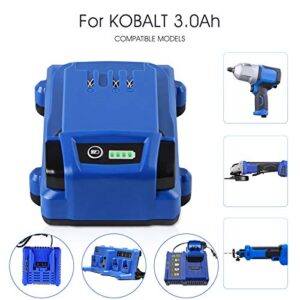 【Upgrade】 2Pack 24V 3.0Ah High Capacity Replace Battery for Kobalt 24V Battery Max KB624-03 KB524-03 KB424-03 KB224-03 Lithium Ion Cordless Tools Battery[Can't FIT Snow Joe &Sun Joe &Chain Saw]