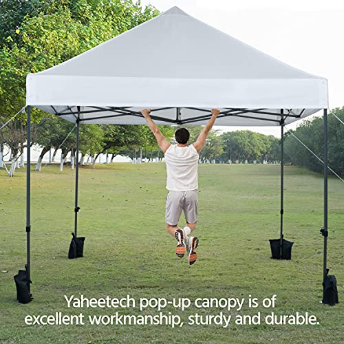 Yaheetech 10 x 10 Pop Up Commercial Canopy Tent with 4 Removable Sidewalls, Sandbags, Stakes & Ropes, Waterproof Instant Canopies for Wedding Party Commercial Event Pavilion, White