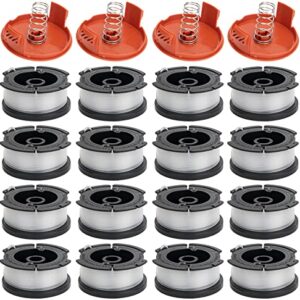 AF100 Replacement Spool, AF-100 Spool Compatible with Black and Decker AF-100-3ZP AF-100-BKP Weed Eater String, 30ft 0.065" fits GH900 GH600 GH610 String Trimmer Spool (16 Spool + 4 Cap+4 Spring)