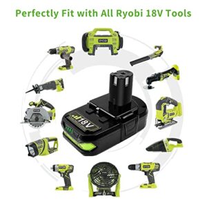 Upgraded 3.5Ah 18V Batteries & Charger Combo for Ryobi 18V Battery and P117 Charger, Cell9102 Compatible with Ryobi 18V ONE + P108 P107 P104 P105 P102 P103 Tools Charger with 260051002 P117 P118