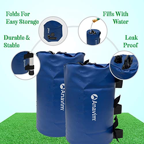 Anavim Canopy Water Weights Bag, Leg Weights for Pop up Canopy 4pcs-Pack Blue