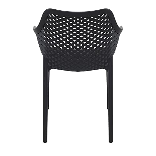 Compamia Air XL Outdoor Patio Dining Arm Chair in Black (Set of 2)