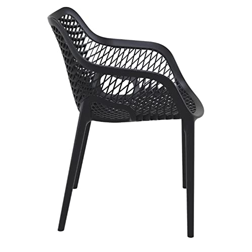 Compamia Air XL Outdoor Patio Dining Arm Chair in Black (Set of 2)