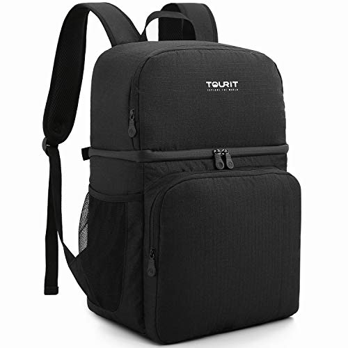 TOURIT Cooler Backpack Double Deck Lunch Backpack with Insulated Leakproof Cooler Bag for Men Women Work, Picnics, Hiking, Camping, Beach, Park or Day Trips, 28L