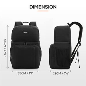 TOURIT Cooler Backpack Double Deck Lunch Backpack with Insulated Leakproof Cooler Bag for Men Women Work, Picnics, Hiking, Camping, Beach, Park or Day Trips, 28L