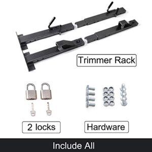 Hodenn 2 Place Locking Trimmer Rack Trim Holder Fit for Open Landscape Trailers Racks