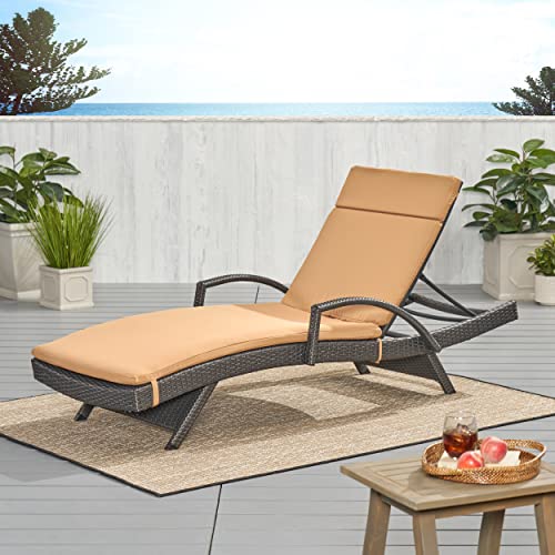 Christopher Knight Home Salem Outdoor Water Resistant Chaise Lounge Cushion, Caramel