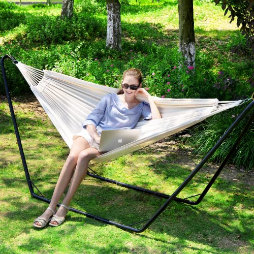 Gafete Hammocks with Stand Included Space Saving Steel V-Stand Heavy ...