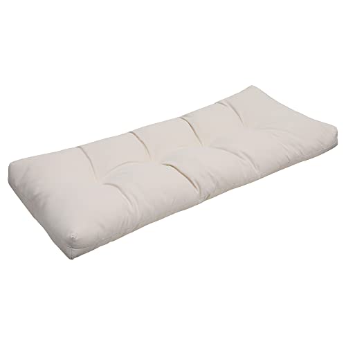 RACE LEAF Bench Cushion 45" x 18" Cream, Outdoor/Indoor Water Resistant Bench Seat Pads, Tufted Loveseat Cushion for Swing, Wicker, Garden Bench, Indoor, Shoe Storage, Window, Piano