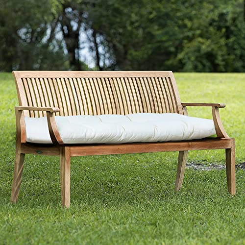 RACE LEAF Bench Cushion 45" x 18" Cream, Outdoor/Indoor Water Resistant Bench Seat Pads, Tufted Loveseat Cushion for Swing, Wicker, Garden Bench, Indoor, Shoe Storage, Window, Piano