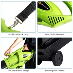 Goplus 3-in-1 Electric Leaf Blower/ Vacuum/ Mulcher Lightweight Corded Kit with Disposable Collector for Clearing Dust, Leaves & Snow, 170MPH, 7.5AMP (Green)