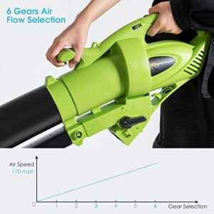 Goplus 3-in-1 Electric Leaf Blower/ Vacuum/ Mulcher Lightweight Corded Kit with Disposable Collector for Clearing Dust, Leaves & Snow, 170MPH, 7.5AMP (Green)