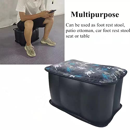 Inflatable Stool Ottoman Footrest , Comfortable Foot Rest, Portable Stool for Car Home Patio Garden and Camping