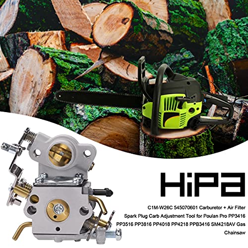 Hipa C1M-W26C 545070601 Carburetor 530057925 for Poulan Pro PP3416 PP3516 PP3816 PP4018 PP4218 PPB3416 SM4218AV Gas Chainsaw