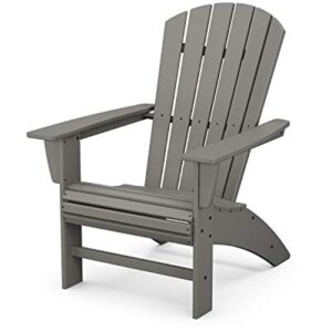 POLYWOOD Nautical 3-Piece Curveback Adirondack Chair Set with Side Table