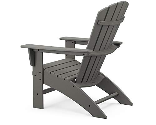 POLYWOOD Nautical 3-Piece Curveback Adirondack Chair Set with Side Table