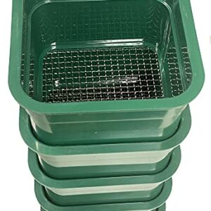 Sluice Fox 6 inch Gold classifiers; Set of Five Stacking sifting Pans with Stainless Steel mesh strainers for Gold panning; sharktooth and gem sifters; (Green)