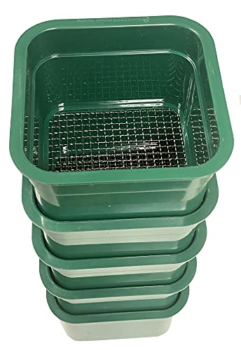 Sluice Fox 6 inch Gold classifiers; Set of Five Stacking sifting Pans with Stainless Steel mesh strainers for Gold panning; sharktooth and gem sifters; (Green)