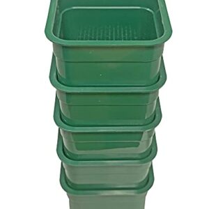 Sluice Fox 6 inch Gold classifiers; Set of Five Stacking sifting Pans with Stainless Steel mesh strainers for Gold panning; sharktooth and gem sifters; (Green)