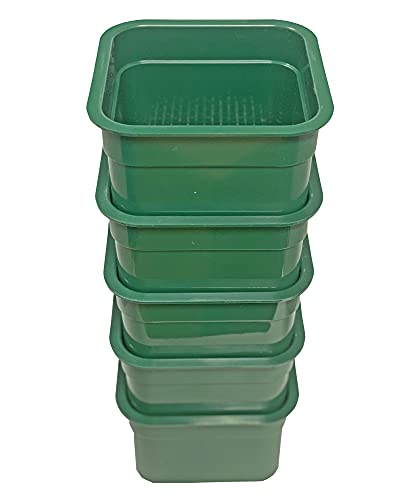 Sluice Fox 6 inch Gold classifiers; Set of Five Stacking sifting Pans with Stainless Steel mesh strainers for Gold panning; sharktooth and gem sifters; (Green)