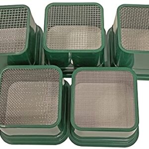 Sluice Fox 6 inch Gold classifiers; Set of Five Stacking sifting Pans with Stainless Steel mesh strainers for Gold panning; sharktooth and gem sifters; (Green)