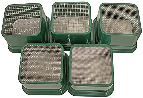 Sluice Fox 6 inch Gold classifiers; Set of Five Stacking sifting Pans with Stainless Steel mesh strainers for Gold panning; sharktooth and gem sifters; (Green)