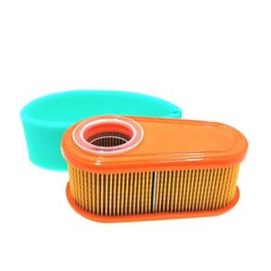 MOWFILL 795066 Air Filter Replace for Briggs Stratton 5419,796254 OEM Air Cleaner Cartridge with 796254 Pre Filter Fits Lawn Mower Air Cleaner Element