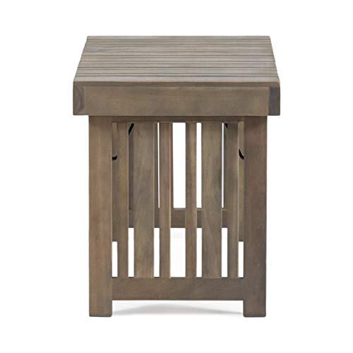 Christopher Knight Home Howard Outdoor Acacia Wood Folding Side Table, Gray Finish