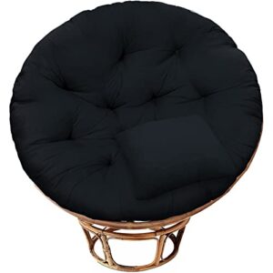 bextile papasan chair cushion only, thickened round papasan chair cushion, leisure papasan seat cushion with square pillow (black)